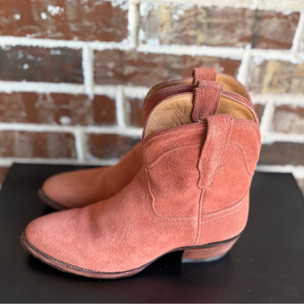 Tecovas The Lucy Cowgirl Water Resistant Suede Boots Desert Rose Size 8 - Picture 4 of 16